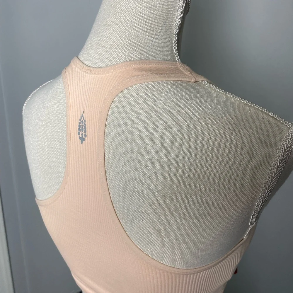 Free People Seamless Ribbed Racerback Bralette - Cream - Picture 3 of 4